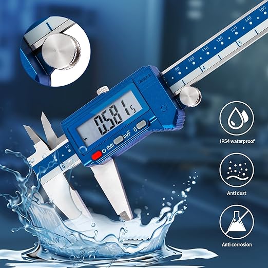 Dasqua Digital Caliper 8", IP54 Stainless Steel Water Resistant Caliper - Image 2