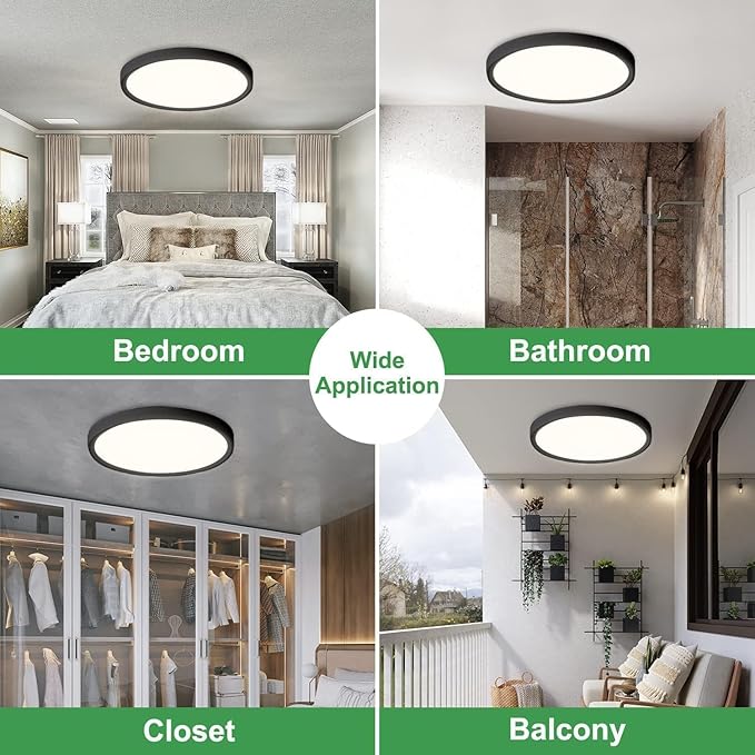15.8 Inch Dimmable LED Flush Mount Ceiling Light, 3000K/3700K/4000K/5000K/6000K - Image 8