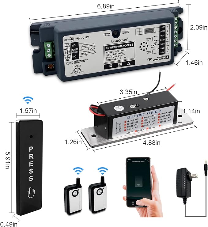 2.4GHz WiFi Access Control 400lb Holding Force Electic Magnetic Door Lock - Image 7