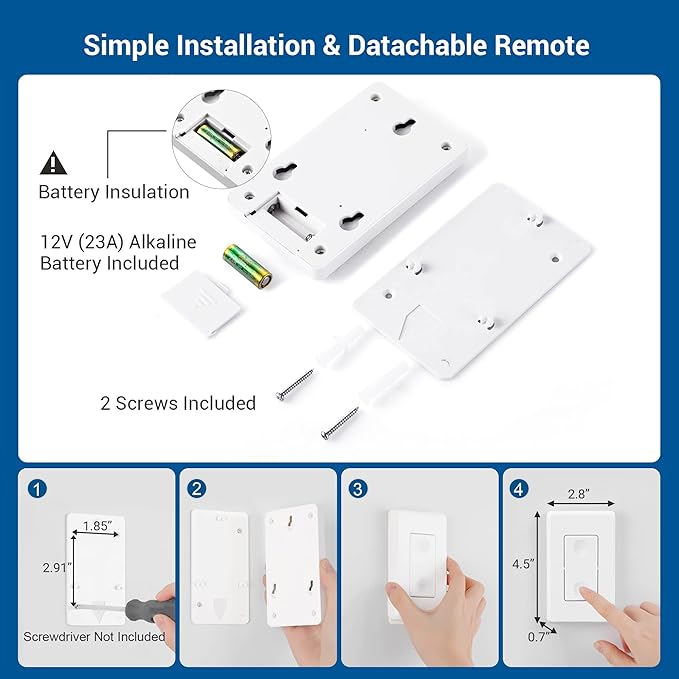DEWENWILS 3 Way Wireless Light Switch and Receiver Kit, Remote Control - Image 8