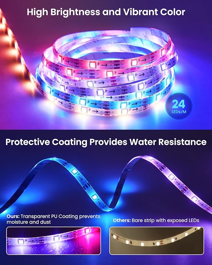 9.84ft RGB+IC LED Lights for 32-43 Inch TV, Backlight Strip Behind TV - Image 5