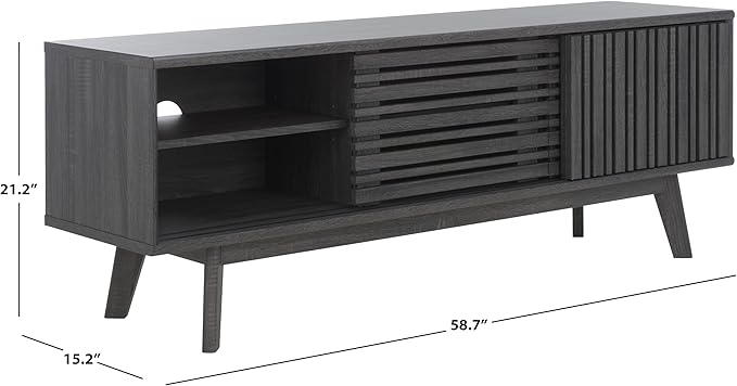 SAFAVIEH ESMA TV Stand for up to 65" Flatscreen – Distressed Black, Sliding - Image 5