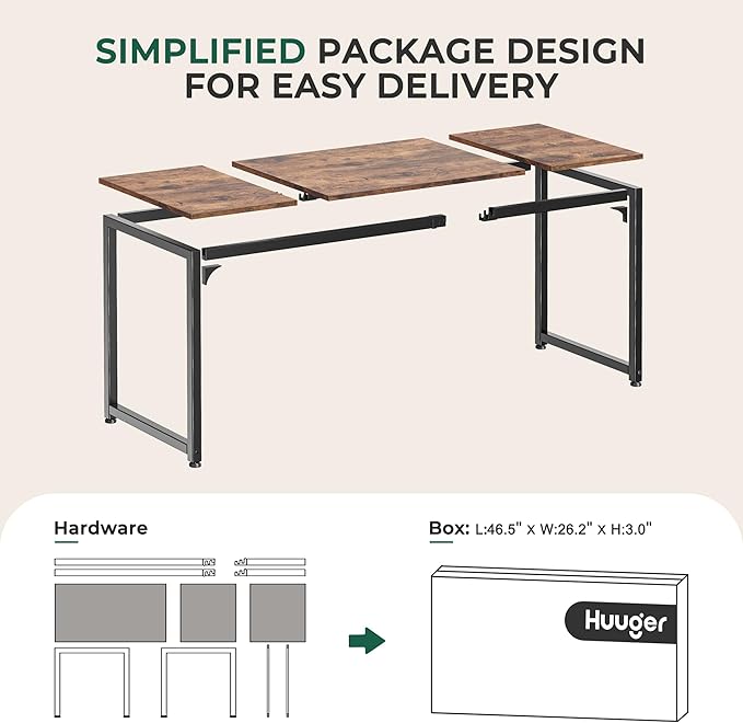 Huuger Computer Desk, 63 Inch Office Desk, Gaming Desk - Image 8