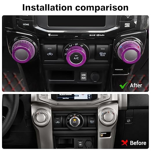 JeCar Air Conditioner Button Trim Cover Aluminum Alloy Knob Cover Fit - Image 4
