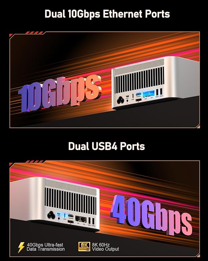 Beelink Mini PC, GTR9 Pro AMD Ryzen AI Max+ 395 CPU, 128GB RAM 2TB Crucial SSD - Image 6