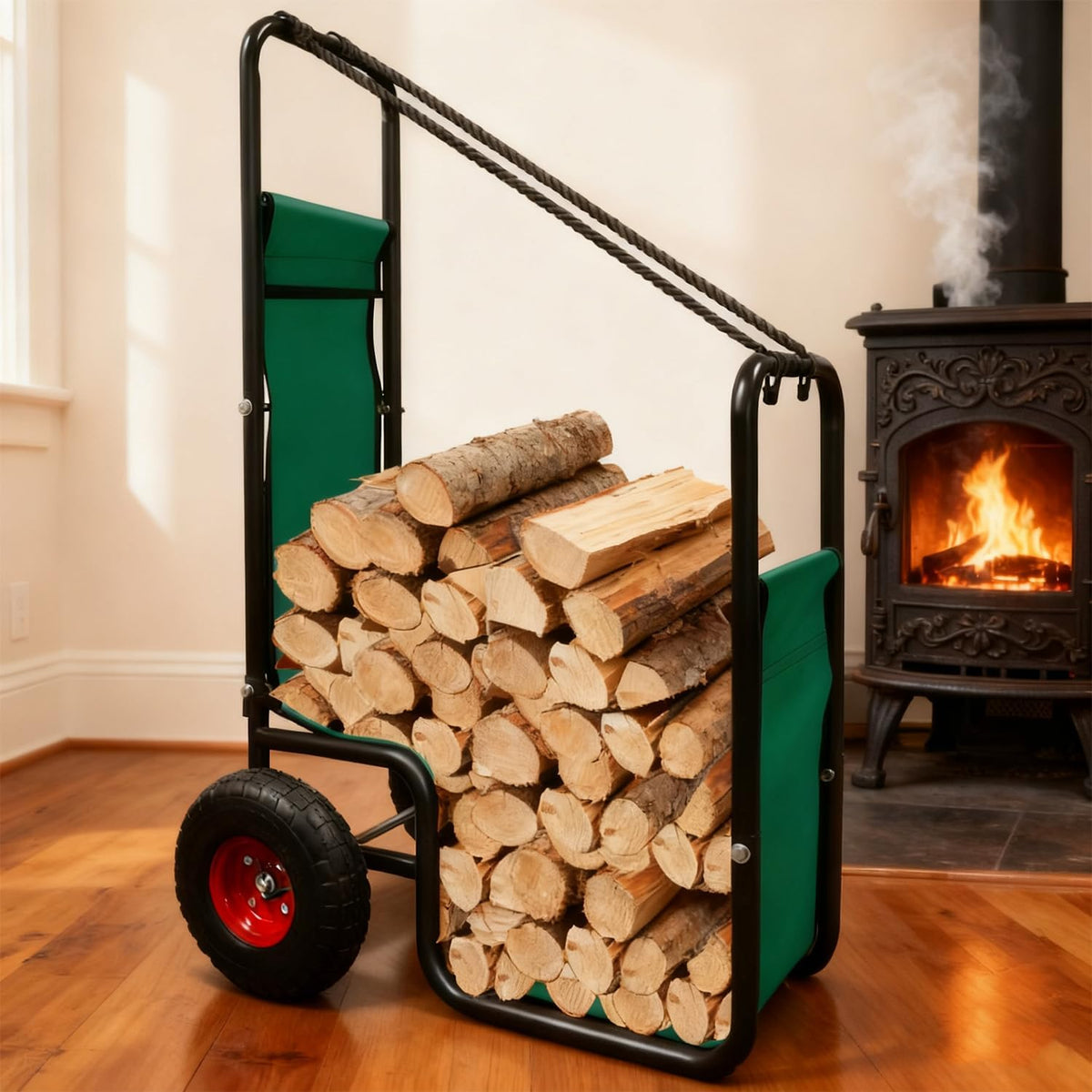 kapler firewood cart with wheels - heavy duty, package contents
