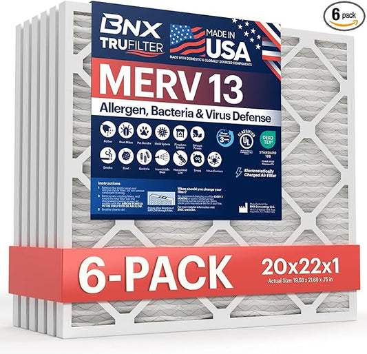 BNX TruFilter 20x22x1 Air Filter MERV 13 by BNX