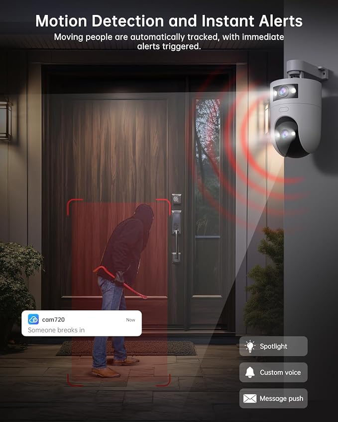 2K Indoor Cameras for Home Security, Dual-Lens Security Camera 360° PTZ for - Image 5