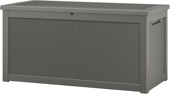 NUNU LAB Outdoor Storage Box, 320 Gallon Deck Box, Resin Waterproof Outside by NUNULAB