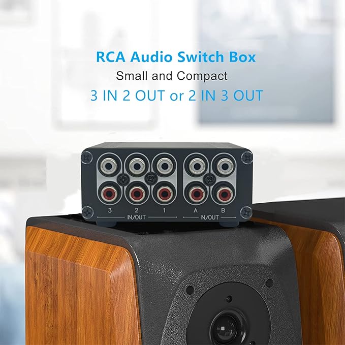 TENEALAY 3 in 2 Out RCA Stereo Audio Switch Input Signal Source Switcher - Image 5