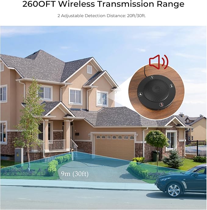 eMACROS Single Base Station Long Range Solar Wireless Driveway Alarm & - Image 3