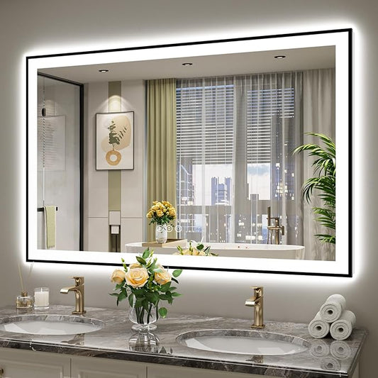YEELAIT 55x36 Inch LED Bathroom Mirror by YEELAIT