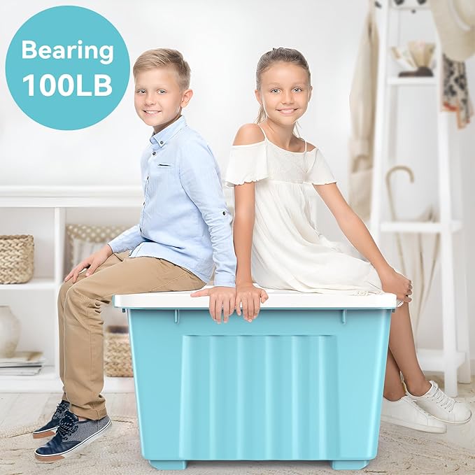 Nazhura 72 Quart Plastic Storage Bin, Stackable and Nestable Storage Boxes - Image 9