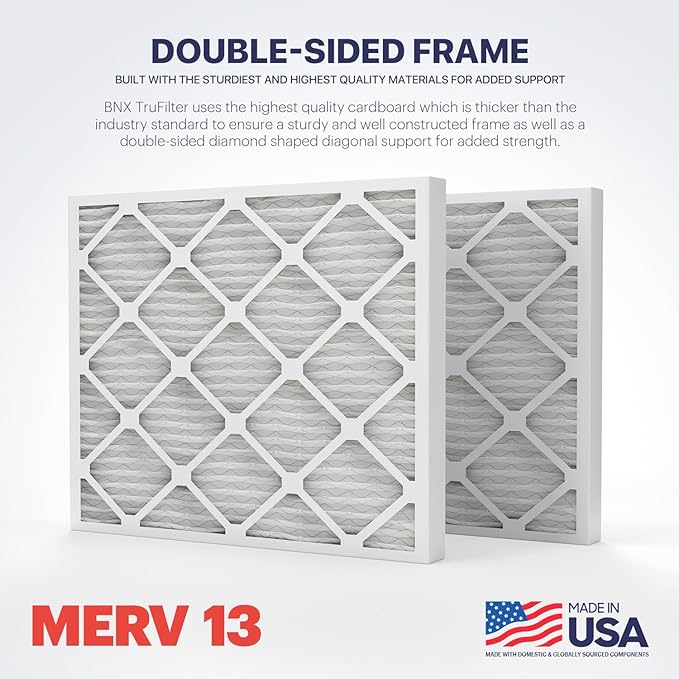 BNX TruFilter 20x25x2 MERV 13 AC Furnace Air Filter - Image 4