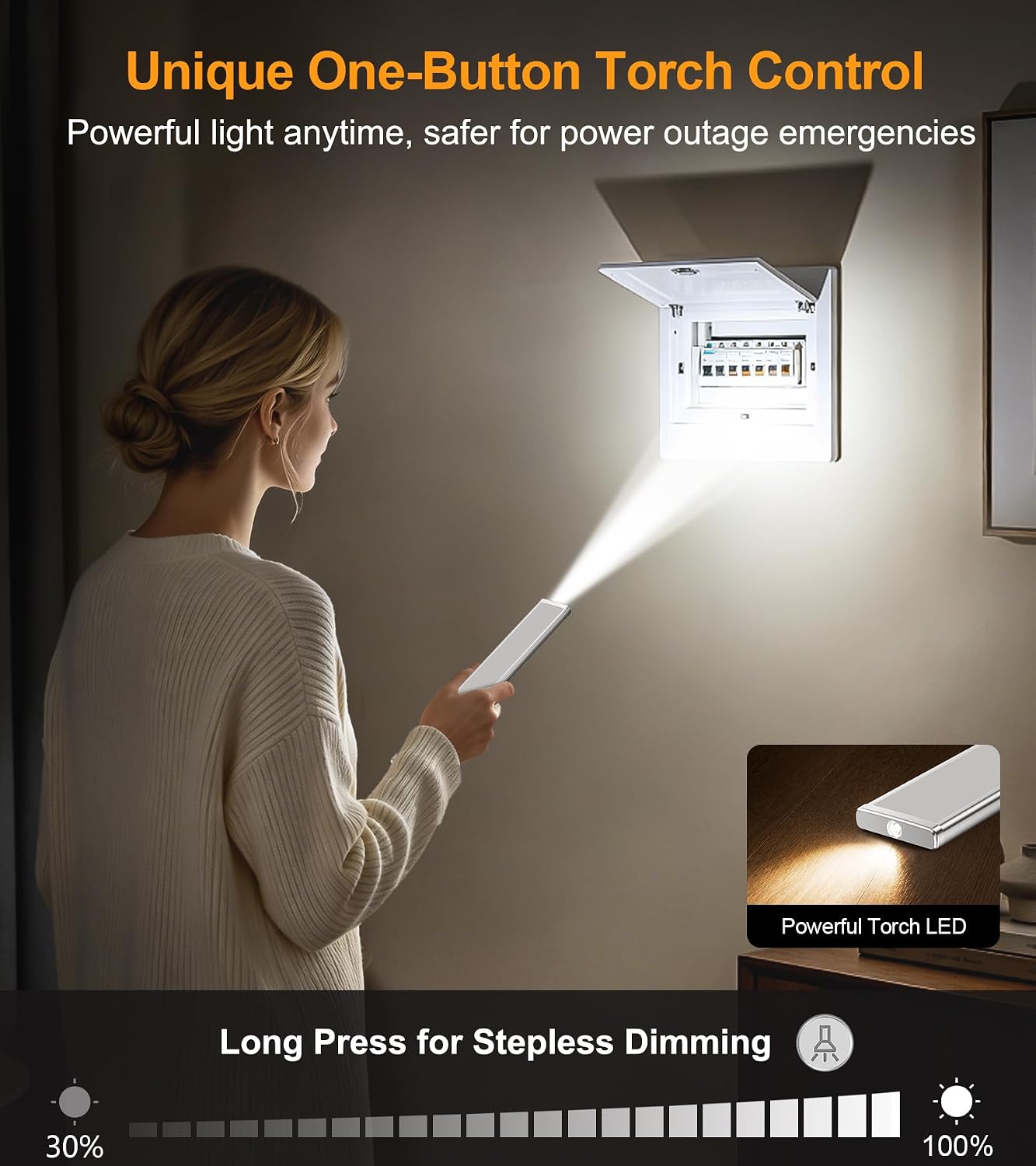Gritin 2026 Gen 2 12.7inch Under Cabinet Lighting with Flashlight Mode | 5 Colors & 6 Brightness,Super Bright,4 Modes,Motion Sensor,Long Lasting,Easy Installation Magnetic Under Closet Lights-2 Pack