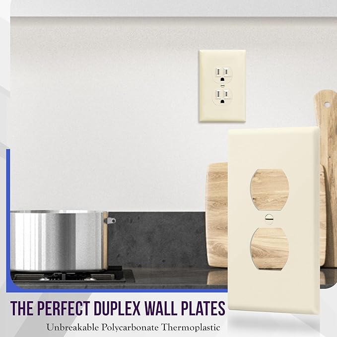 ENERLITES Duplex Receptacle Outlet Wall Plate, Midway Size 1-Gang 4.88" x 3.11" - Image 3