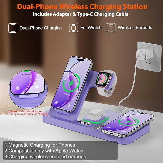 Dual Phone Magnetic Wireless Charging Station - Image 3
