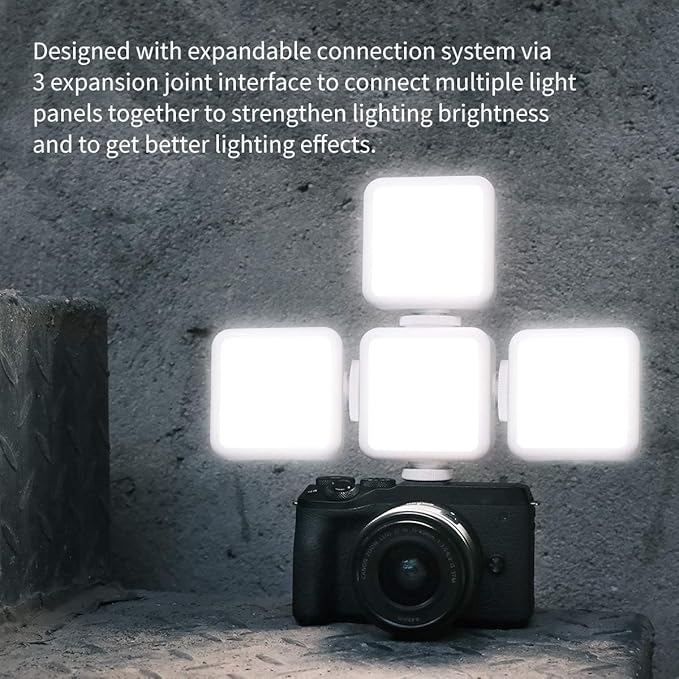 ULANZI VL49 2000mAh LED Video Light w 3 Cold Shoe, Rechargeable Soft Light Panel - Image 4