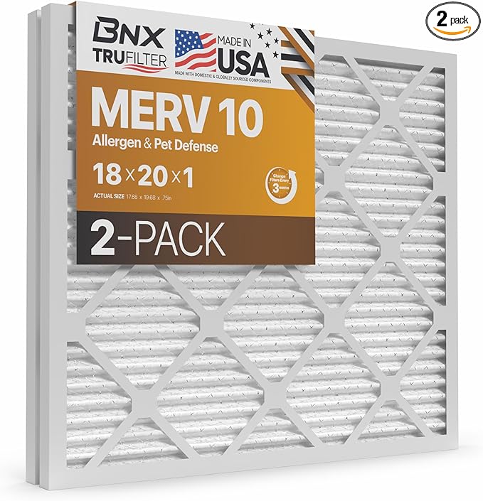BNX TruFilter 18x20x1 MERV 10 AC Furnace Air Filter by BNX