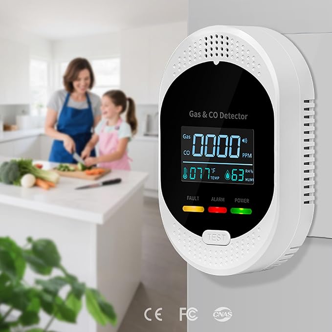4PCS 4-in-1 Carbon Monoxide & Natural Gas Detectors - Image 2
