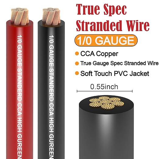 1/0 Gauge Wire Copper Clad Aluminum CCA Primary Automotive Wire, Battery Cable - Image 4