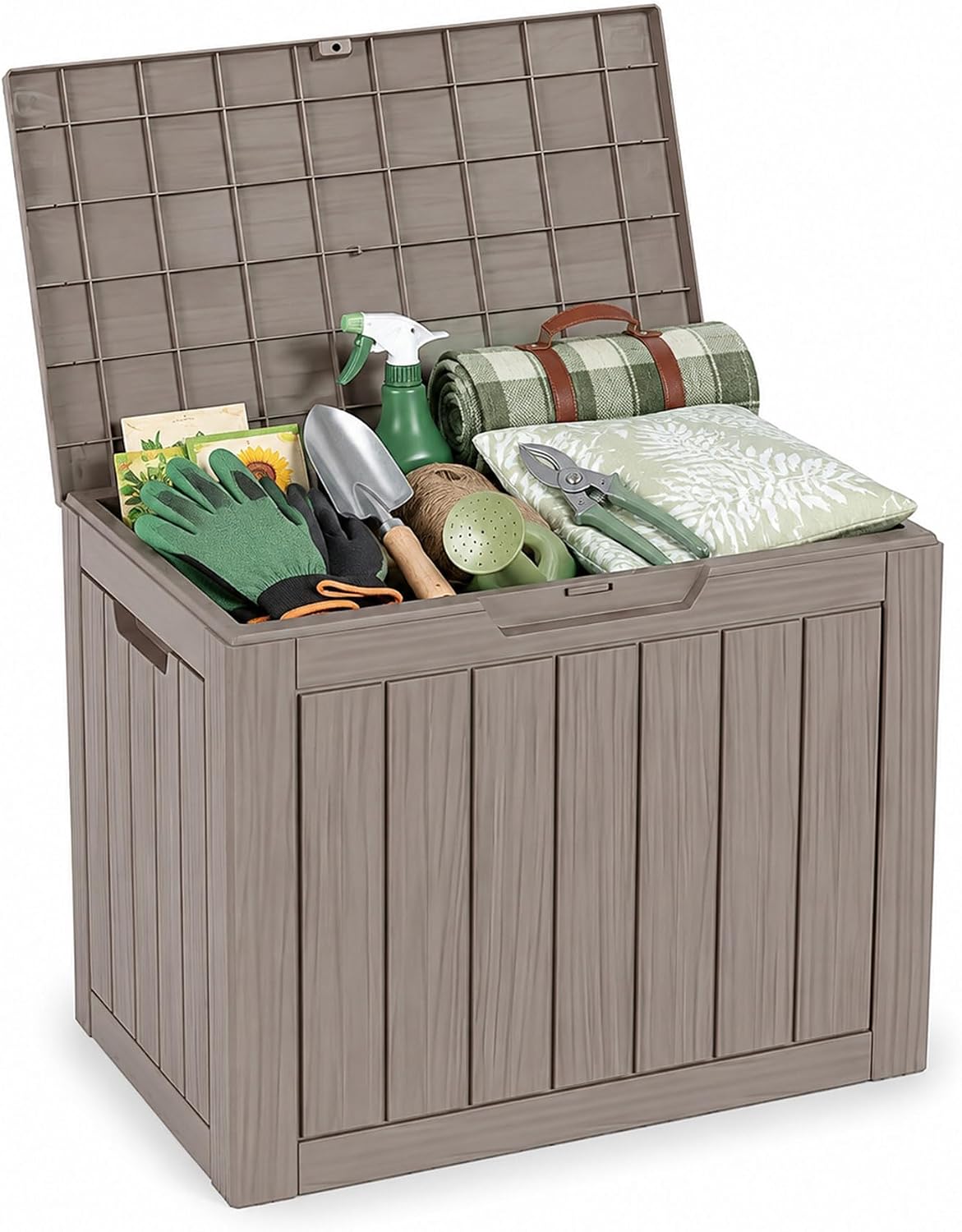 outdoor storage box resin deck box waterproof gray, main product view