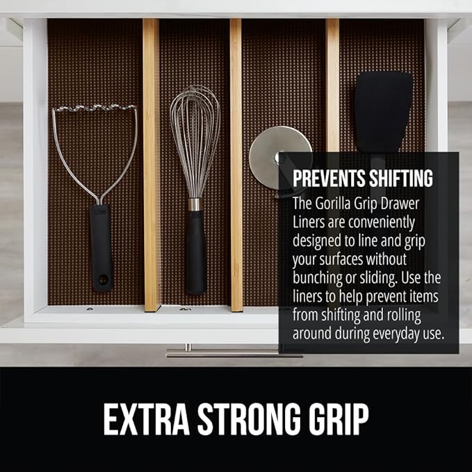 GORILLA GRIP powerGRIP Drawer Shelf and Cabinet Liner, Thick Strong Hold - Image 3