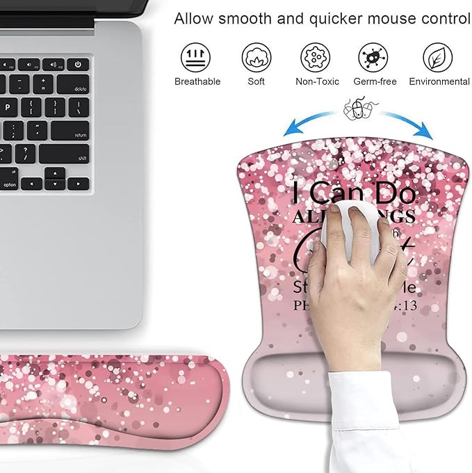 Ergonomic Mouse Pad Wrist Support and Keyboard Wrist Rest Set - Image 2