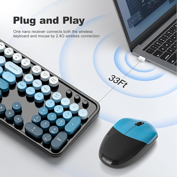 MOFII Wireless Keyboard and Mouse Combo, Full Size 2.4G Plug and Play - Image 2