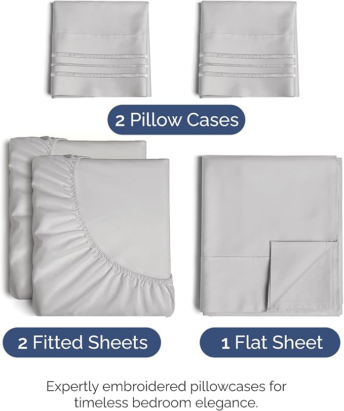 Split King Size 5 Piece Sheet Set - Image 2