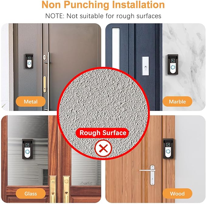 No Drill Adhesive Video Doorbell Mount Compatible - Image 4
