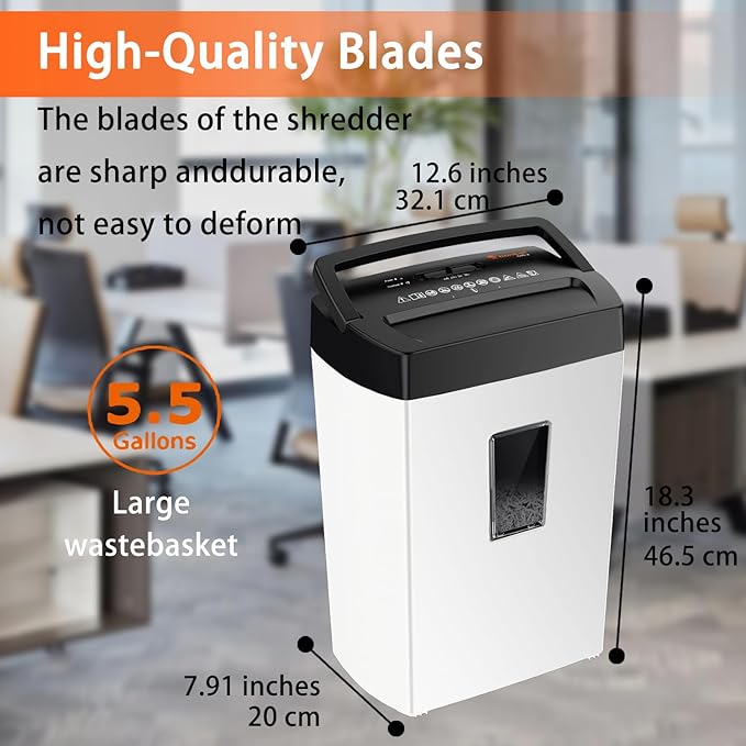 Bonsaii 12-Sheet Cross-Cut Paper Shredder, P-4 Security, Credit Card & Document - Image 3