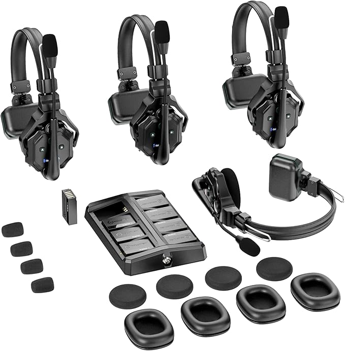 Hollyland Solidcom C1 Wireless Headset Intercom System 4-Person Full Duplex by Hollyland