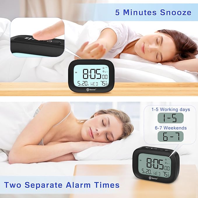 Geevon Small Travel Alarm Clock, Digital Alarm Clocks - Image 3