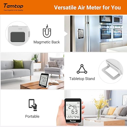 Temtop 2 Pack S1 Indoor Air Quality Monitor, Portable AQI PM2.5, Temperature - Image 6