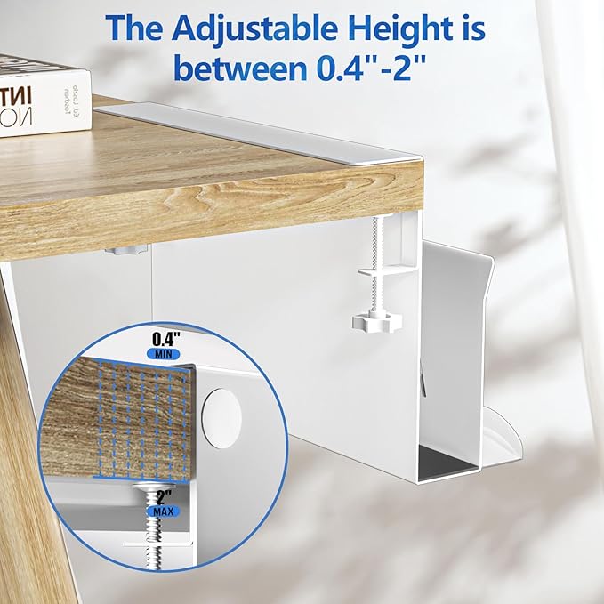 Litwaro Desk Side Storage, No Drill Laptop Holder - Image 2