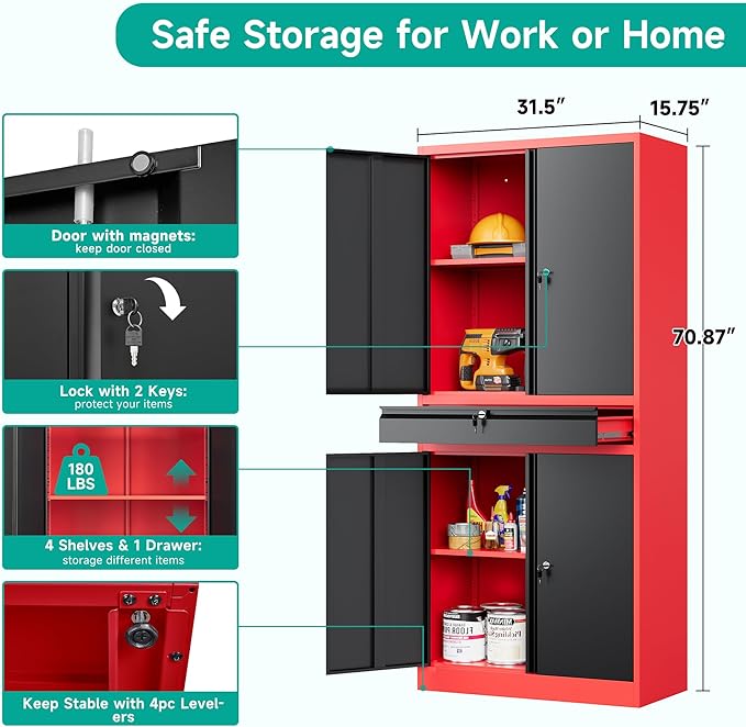 SISESOL Metal Storage Cabinet - Image 2