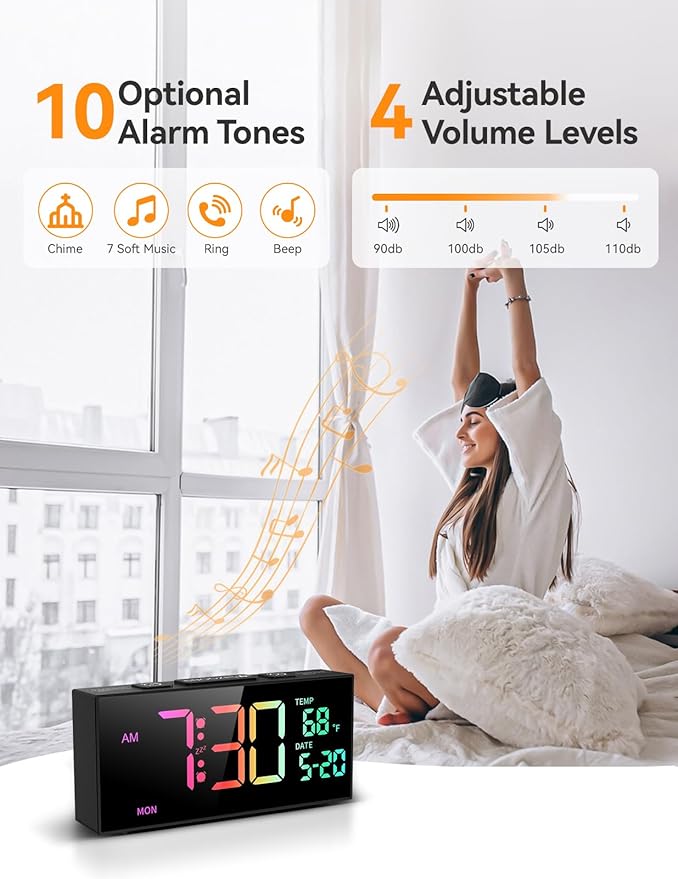 Netzu Alarm Clocks for Bedrooms, Digital Clock - Image 3