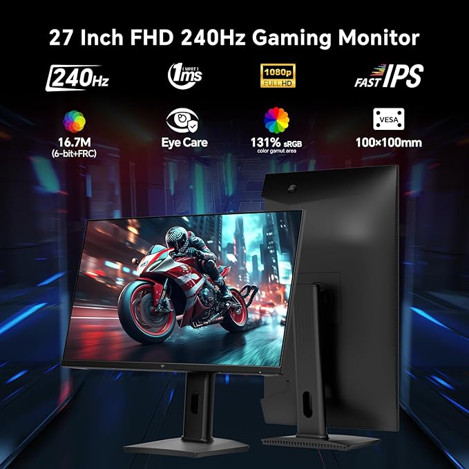 KTC 27 Inch Gaming Monitor 240Hz, FHD 1080p Fast IPS Computer Monitor - Image 8