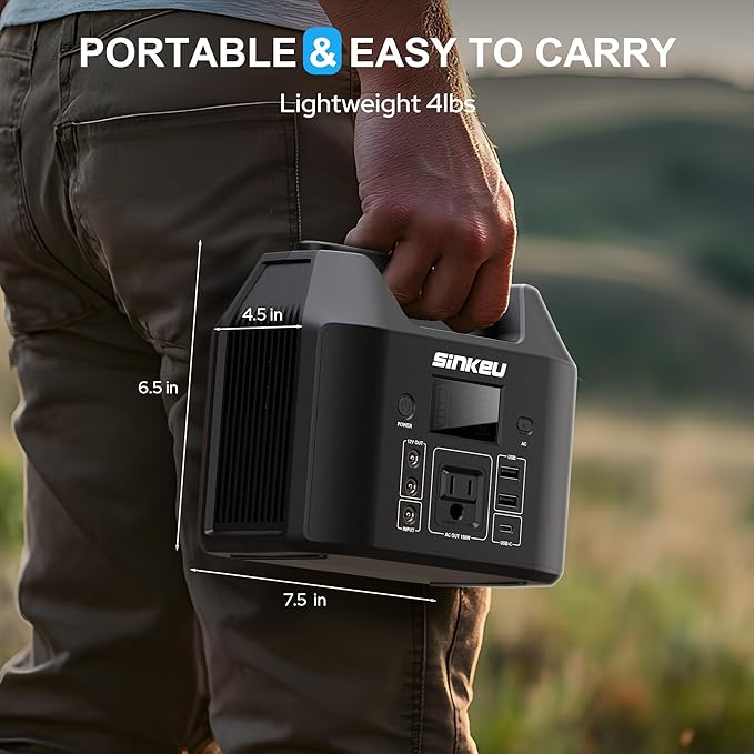 SinKeu Portable Power Station 122.8Wh, LiFePO4 Battery Solar Generator - Image 6