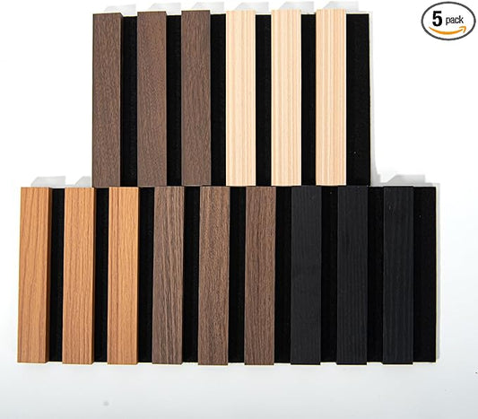Art3d 5-Pack Acoustic Wood Slat Wall Panel Sample by Art3d