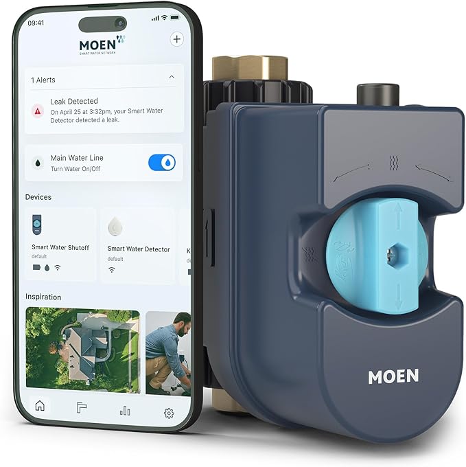 Moen Flo Smart Water Monitor and Automatic Shutoff Sensor, Wi-Fi Water Leak by Moen