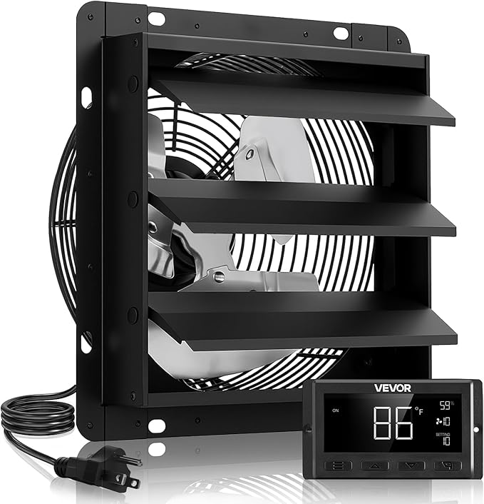 VEVOR 12 inch Shutter Exhaust Fan, Wall Mounted Attic Vent Fan by VEVOR