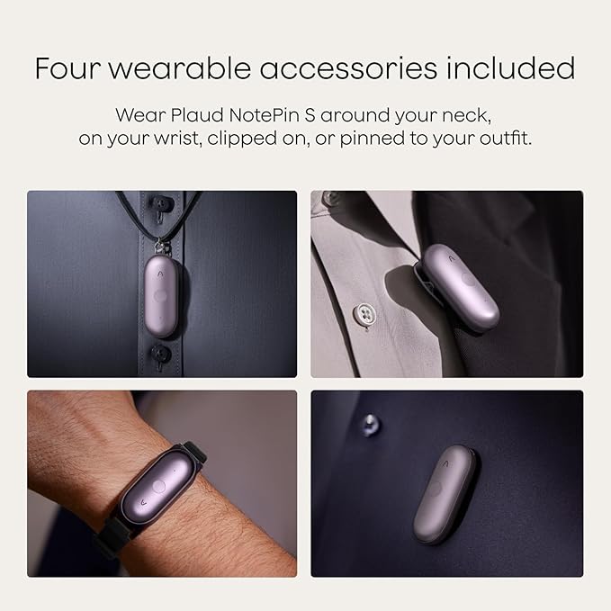 Plaud NotePin S AI Voice Recorder, Wearable AI Notetaker, AI Transcribe & - Image 3