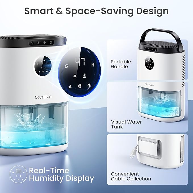 Dehumidifier for Home, 68 OZ Water Tank Dehumidifiers for Bathroom, Living room - Image 8