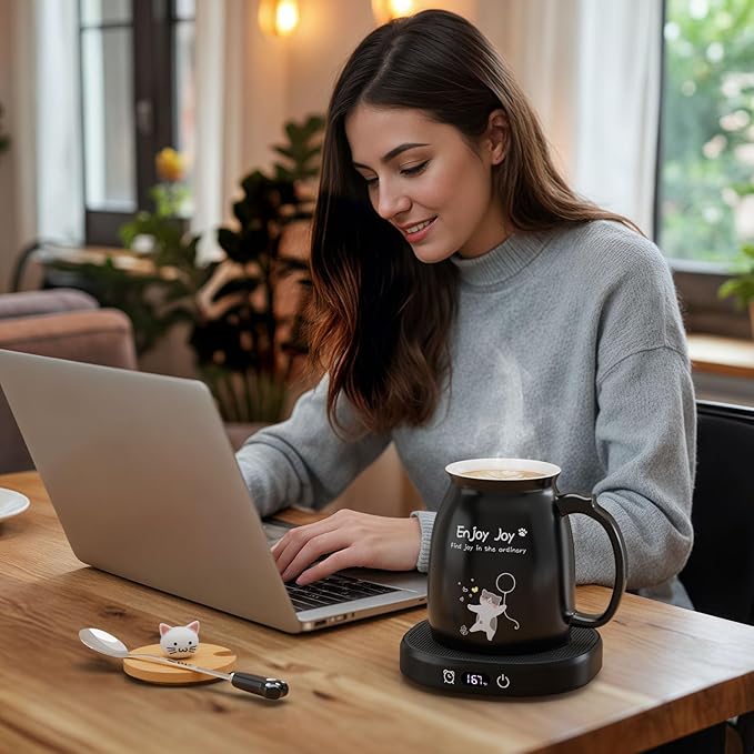 Coffee Mug Warmer with Cute Cat Mug Set, 8 Hour Auto Shut Off Cup Warmer - Image 5