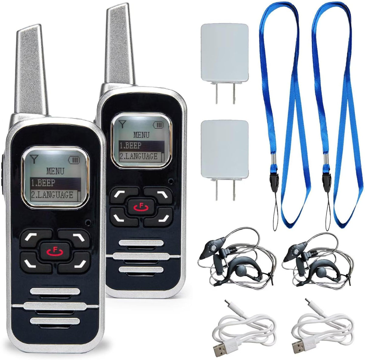 ELIDAIP M6P Mini Walkie Talkies, 1100mAh Battery Rechargeable, 128 Channels