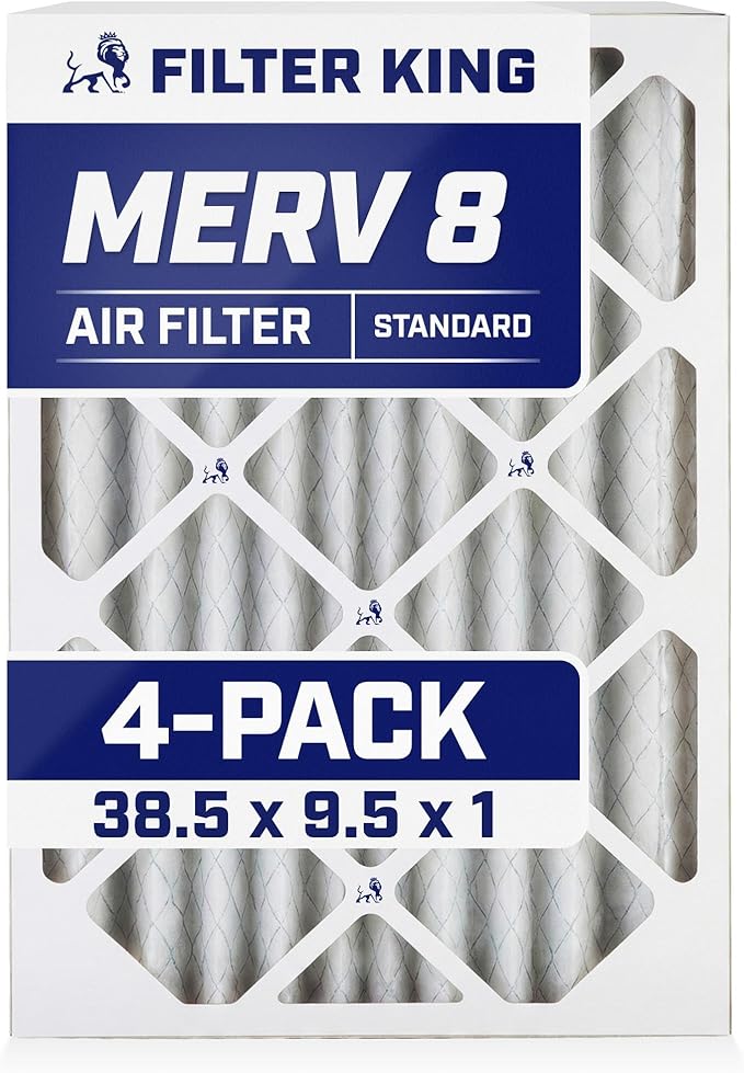 Filter King 38.5x9.5x1 Air Filter | 4-PACK | MERV 8 HVAC Pleated A/C Furnace by FilterKing
