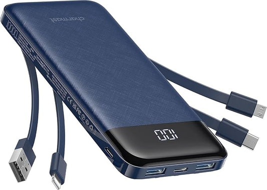 charmast Portable Charger with Built in Cables, Power Bank with Cords Wires by Charmast