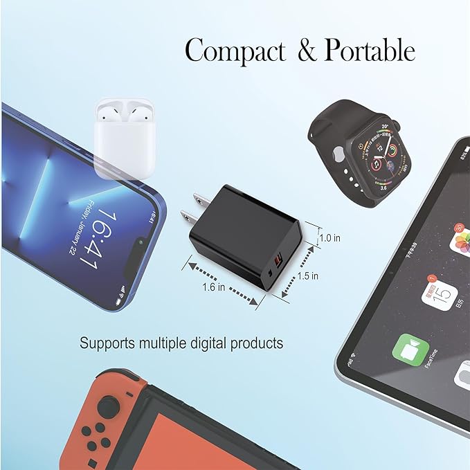 USB C Wall Charger, 20W Type C Charging Block - Image 5